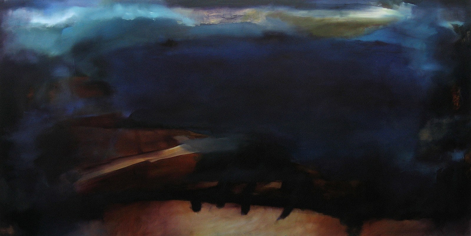 Raja, öljy levylle, 122 x 240 cm, 2009